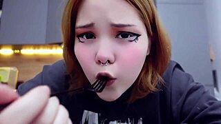furiyssh chubby cute alternative amateur eats big food in pretty mukbang