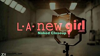 tall pretty brunette model strips sexy body on sofa for daddy interview cum swallow