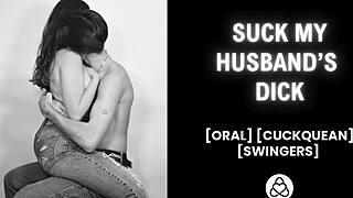 couple's cuckquean watches hubby fuck wet pussy in erotic 3some fingering creampie 😍👀