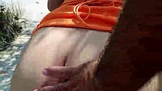 Puta mexicana flashes tits and ass in public then sucks cock hungrily outdoor homemade