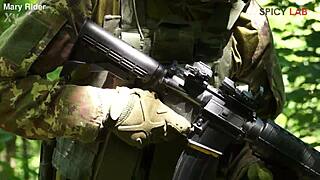 Redhead MILF Sucks Cock for Outdoor Facial Cumshot