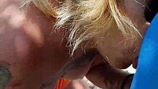 Puta mexicana flashes tits and ass in public then sucks cock hungrily outdoor homemade