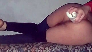 sofi vice analwhore rides massive dildo in lingerie