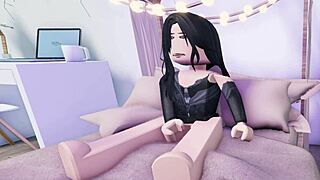 this e-girl fires up roblox animation then fingers her pussy hard chasing that wild shaking orgasm everyone craves