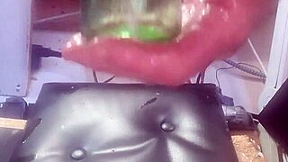 Huge Bottle Insertion Stretches Amateur Ass for Extreme Solo Anal Play