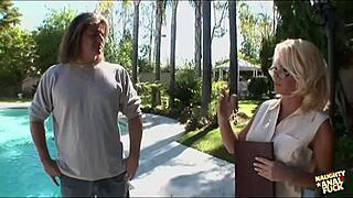 blonde bitch struts house then takes huge clit ass drilling to rough cum finish