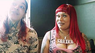 sipnplay live with carmen the tattoo artist, ebony indian latina lesbian interracial fun gets me going