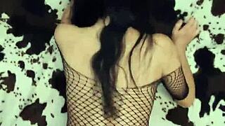 Beautiful skinny wife in lingerie teases hardcore anal fun?