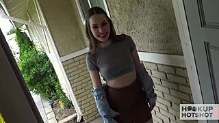 naomi blue's stacked body gets cum sprayed after raw brunette pounding