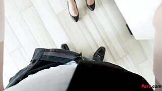 Stepmom Shoves Big Tits in Young Mouth Now!