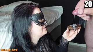 amateur milf millie fox gulps down 20 massive cum loads