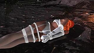 how's this redhead bound in lingerie stockings suffering vibrator orgasm nightmare game?