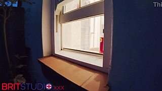 Peep at chubby neighbor's dripping wet pussy in steamy shower voyeur!!