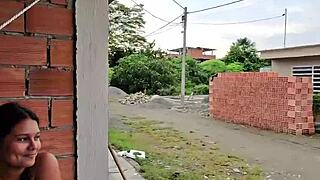 Post-Party Cute Colombian Skips Uber for Dorm Room Tease and Tits Flash