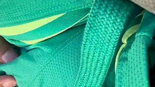 Muscular mexican bodybuilder solo strokes small waist sexy