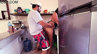 Sexy Mexican Babe Cooks in Thong, Gets Ass Eaten and Toy-Fucked Hard by Curvy Couple in Homemade POV