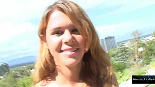 beautiful shaved teen rides muscular stud's monster cock cowgirl style