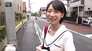 tiny tits beauty j● mashiro hides her slutty side from friends, flashes white panties quick for naughty fun drug gift