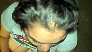 Busted! Cumshot facial explodes on her face during homework blowjob 😱💦