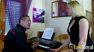 sexy blonde milf margaux rides cock doggystyle to creampie cumshot