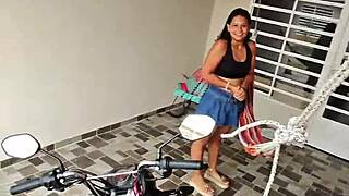 Post-Party Cute Colombian Skips Uber for Dorm Room Tease and Tits Flash