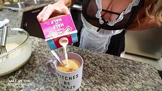 stepmom, stroke that hard cock under the table?