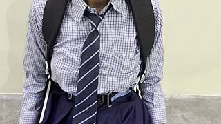 Desi schoolgirl sneaks quickie fuck with boyfriend on ranch, riding big cock missionary style