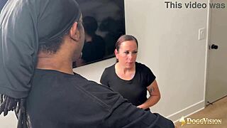 Tiny Latina Takes Big Black Cock Bareback Doggystyle