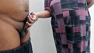 Indian Bhabhi Jerks Thick Cock Hard