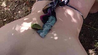 Chubby Blonde Stepdaughter's Secret Outdoor Creampie Spot with Daddy