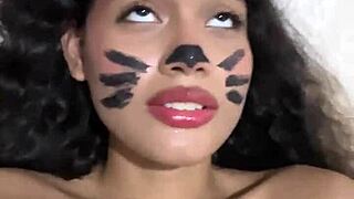 Petite Babe Craves Monster Cock in Tight Pussy Suit