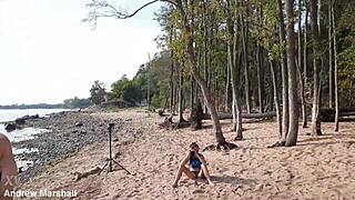 Young hairless teens orgy on public beach! 🏖️🍑💦