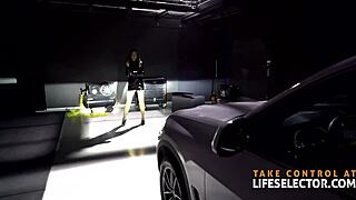 sexy stepmom tina kay bends over in latex for naughty pov spanking ride