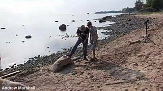 Young hairless teens orgy on public beach! 🏖️🍑💦