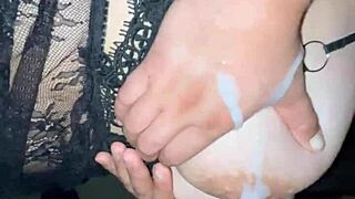 i dumped my leche all over la werita's huge tits damn