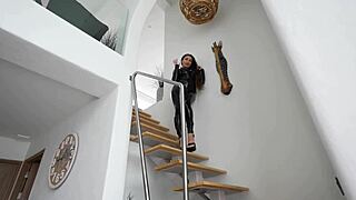 boss unloads cum inside pussy when brunette secretary removes condom mid fuck