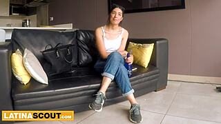 Hot Latina Model Deepthroats Big White Cock After Seductive Massage Audition