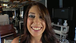 Horny brunette deepthroats monster cock before massive facial cumshot