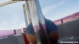 Thick Oily Maria Rides Stranger's Massive White Cock With Curvy Ass Bouncing Hard