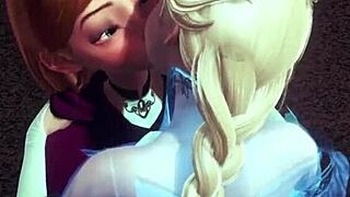 FUTA elsa fingers and fucks anna's pussy frozen parody!