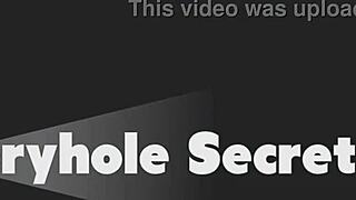 fiery tattooed redhead devours cocks through gloryhole deep