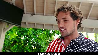 Step Sisters Eagerly Share Stepbrother's Cock for July 4th Fun