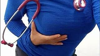 sexy latina nurse slut films homemade porn in hospital boss office during real shift