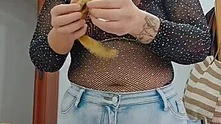 Live shorts jammed deep in ass