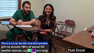 Freshman Yesenia Sparkles Spreads Shaved Pussy For Doctor's Hitachi Orgasm In Tampa Clinic