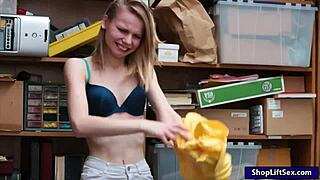 Skinny Shoplifter's Tight Pussy Pounded Hard by LP Officer Cock