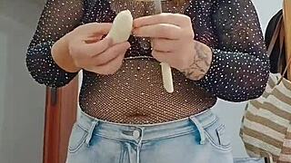 Live shorts jammed deep in ass