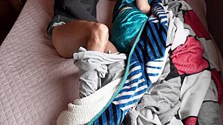 stepsis moans sideways as old cock stretches her tight hole