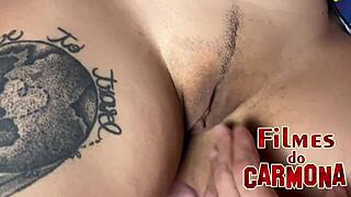 Stepdad Gropes Stepdaughter's Big Ass While She Lies Bareback Ready