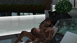 i watch tierra's tattooed body bounce wildly fucked poolside